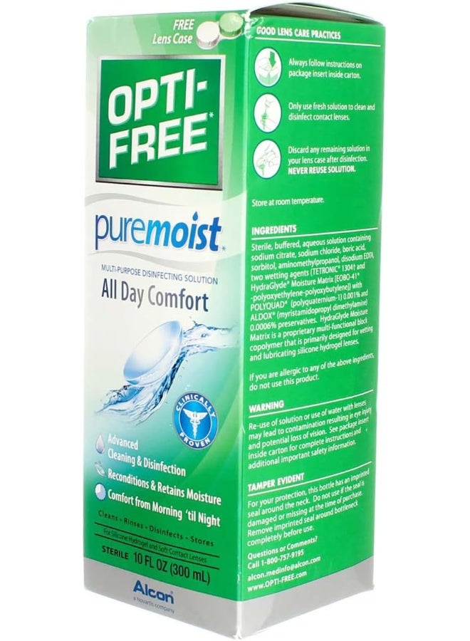 Opti-Free Puremoist Multi-Purpose Disinfecting Solution with Lens Case, 10-Ounces, 10 FL Oz (Pack of 1) - Image 5
